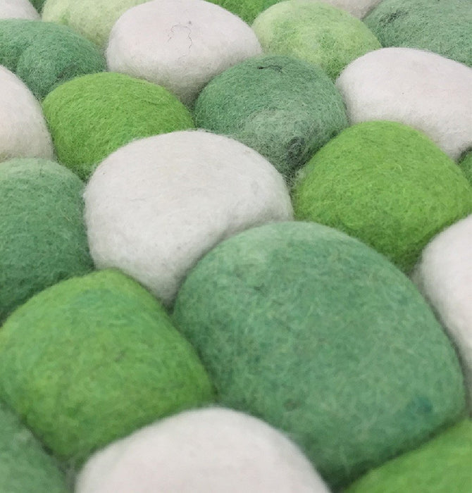 Handmade Woolen Pebble Pouf | Green
