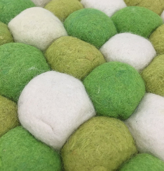 Handmade Woolen Pebble Pouf | Lime Green
