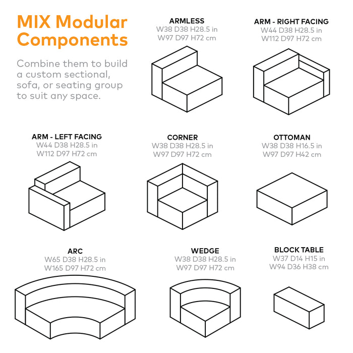 Mix Modular 2-Pc Chaise